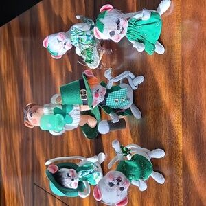 Annalee St. Patrick's Day Collectible Mouse Dolls Set 1993-2002